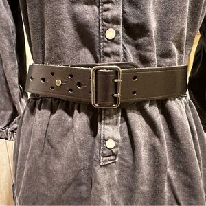 Saint Laurent authentic black leather belt size 30